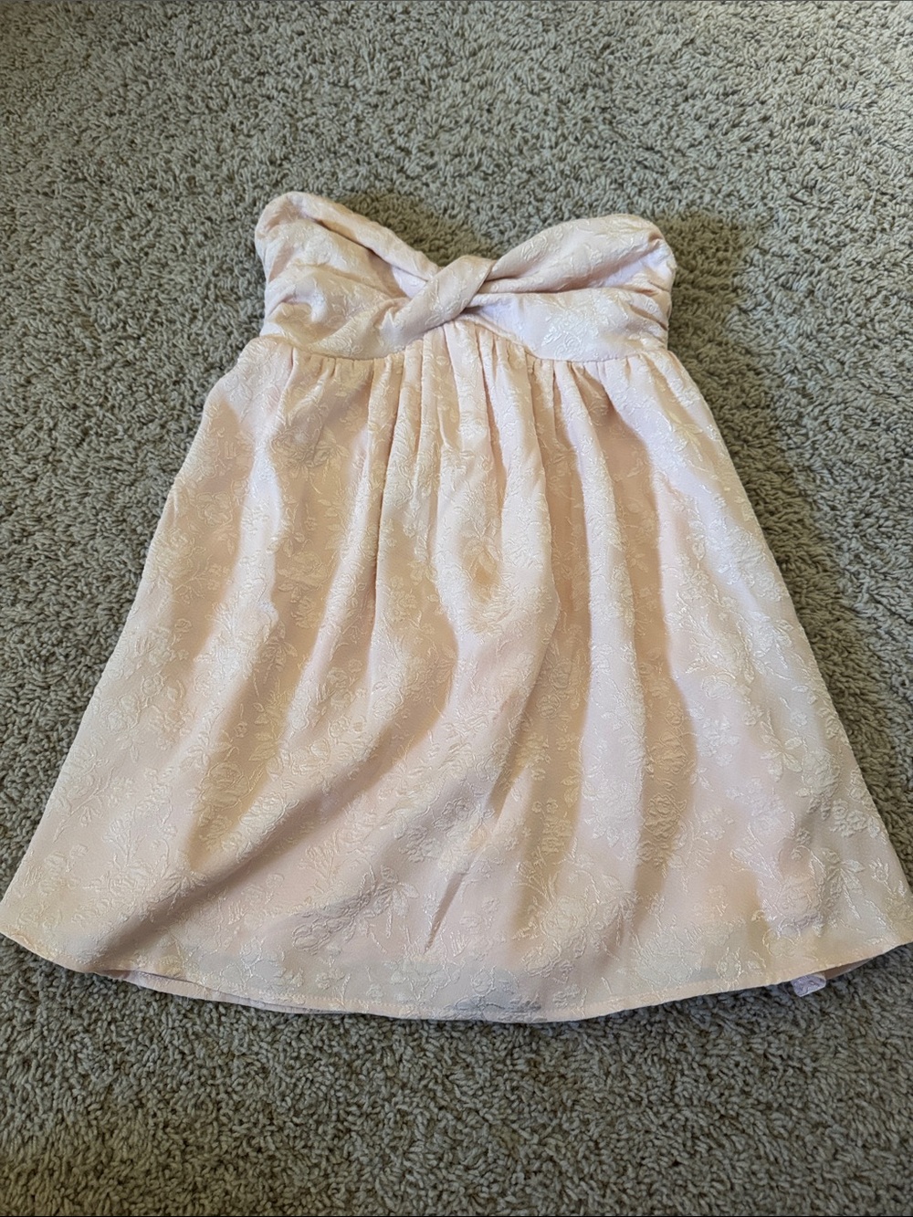 Lucy in the Sky Pale Pink Strapless Jacquard Dress